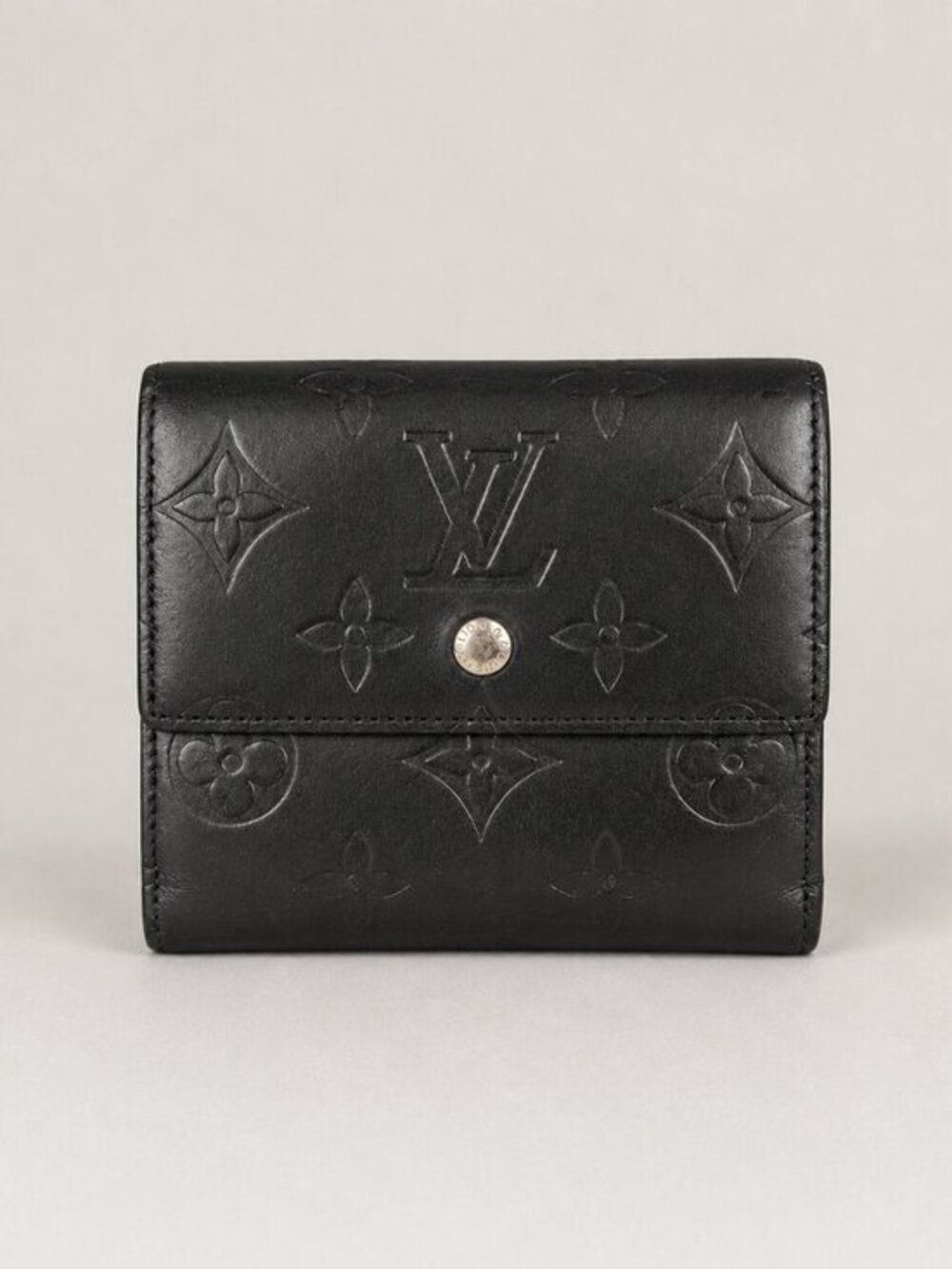 Louis Vuitton Elise Trifold Wallet Black Monogram Vernis Preowned